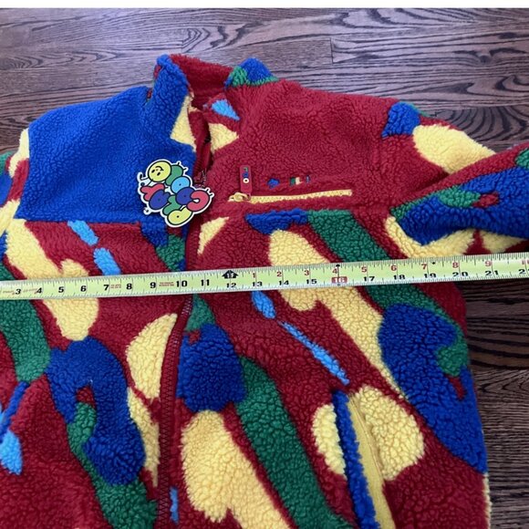 Reversible Paint Sherpa Colorful Fleece Jacket -Cool Shirtz -Womens Small Medium - Picture 3 of 9